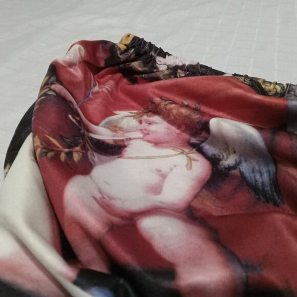 Beautiful short skirt and/or skirt top with angel print, spandex, stretchy - Picture 3 of 7